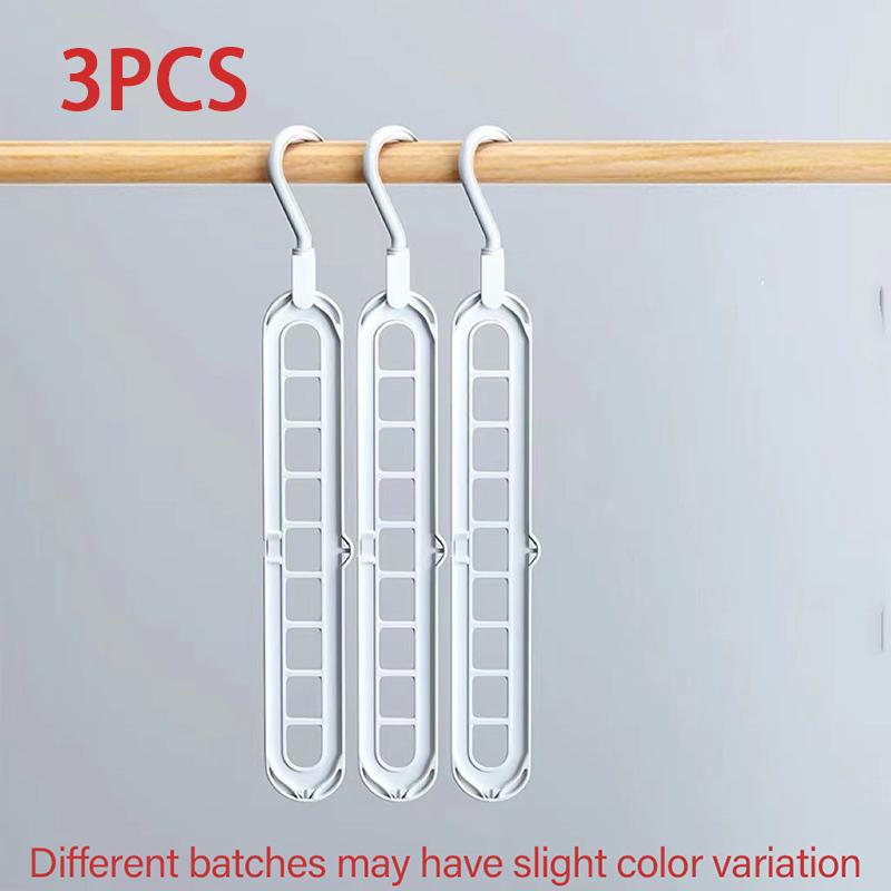 3pcs Multifunctional Hangers Heavy Duty Space Saving 9 Holes Clothes Organizer Wardrobe Hangers Save Wardrobe Space YG002