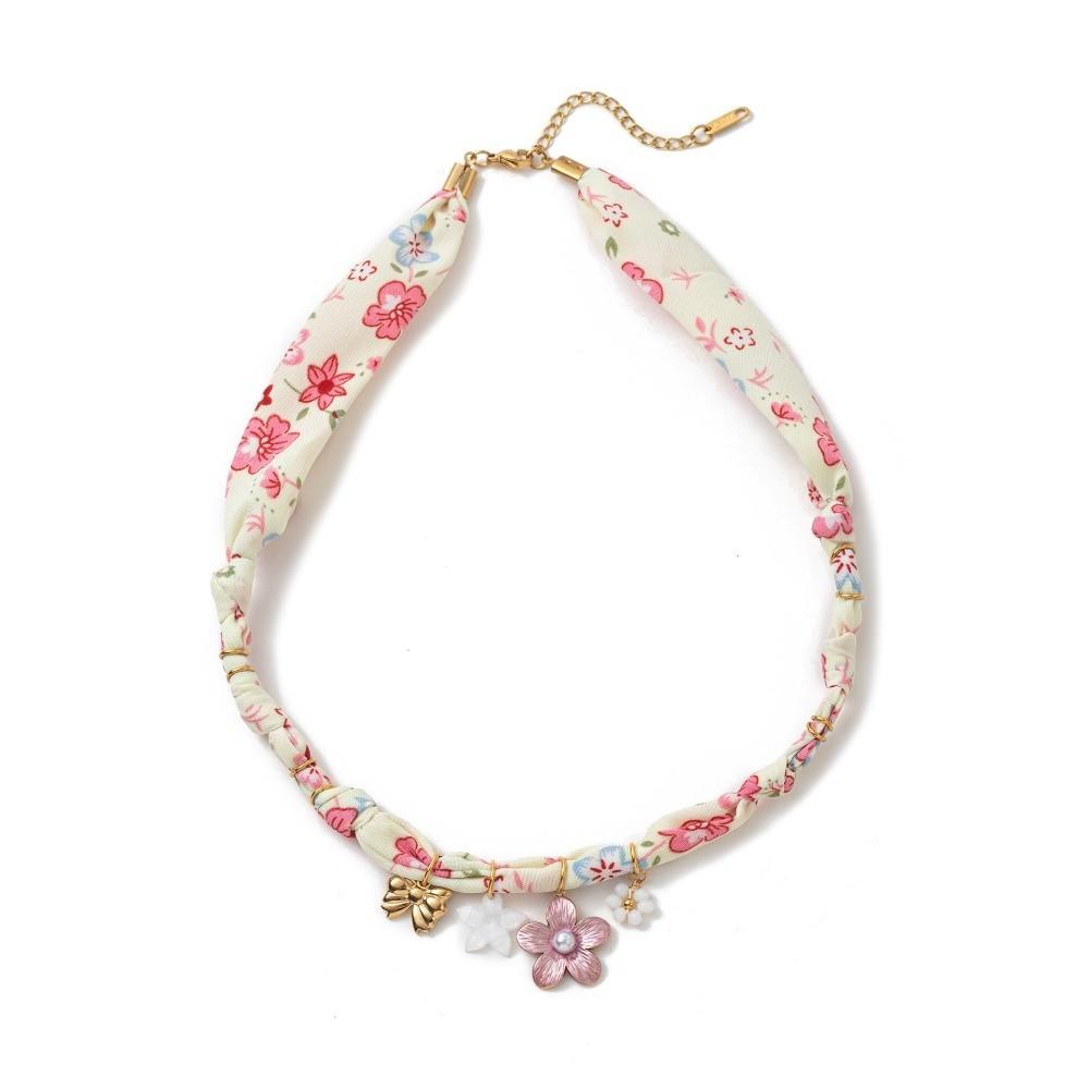 Love Heart Beach Ocean Series Necklace Flower Dopamine Necklace Vintage Cloth Chain Necklace  Male