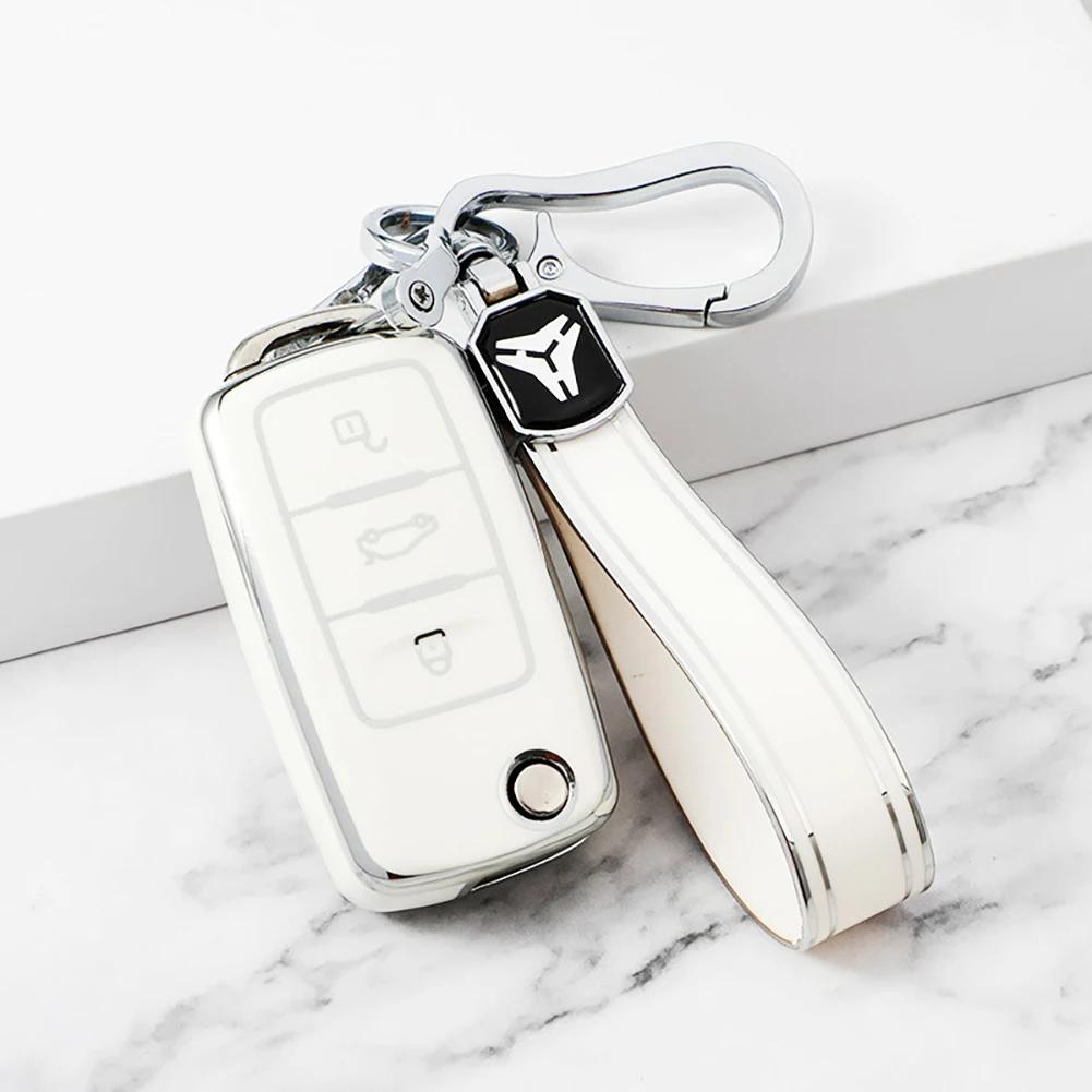 Fashion TPU Car Key Case Full Cover For Volkswagen For Sagitar Keycase Bora Lavida Polo Santana Jetta Auto Accessories