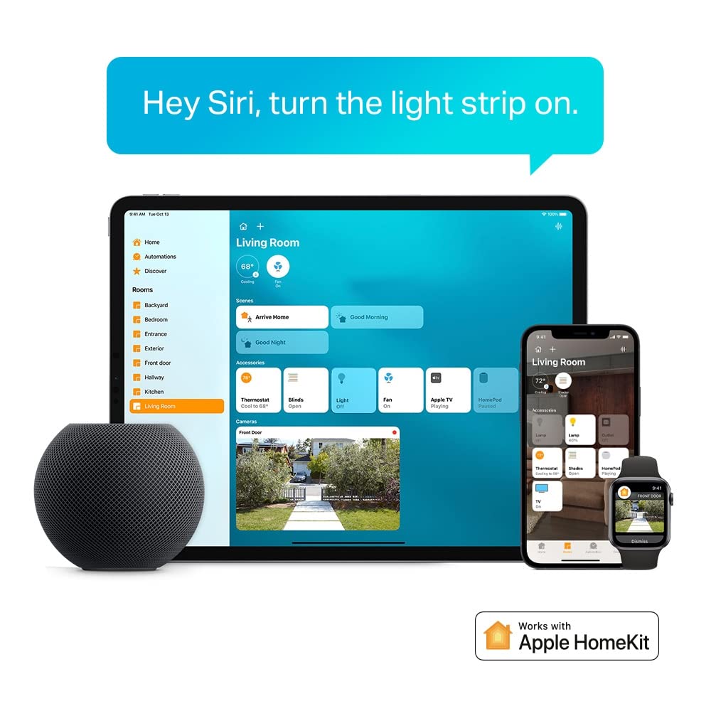 [Alexa-zertifiziert] TP-Link LED-Streifen für Weihnachten, RGBW+IC-kompatibel, mehrfarbig, einfache Einrichtung, App-kompatibel, WLAN, Wireless LAN, M
