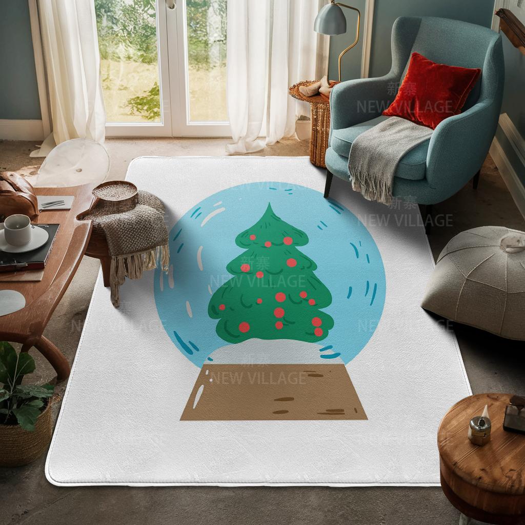 House Entrance Carpet Home Door Mat Living Room Bath Foot Bathroom Non-slip Water Absorption Rugs Bath Merry Christmas Winter