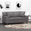 Vidaxl 2-Seater Sofa With Cushions, Gray, 120 Cm, Faux Leather