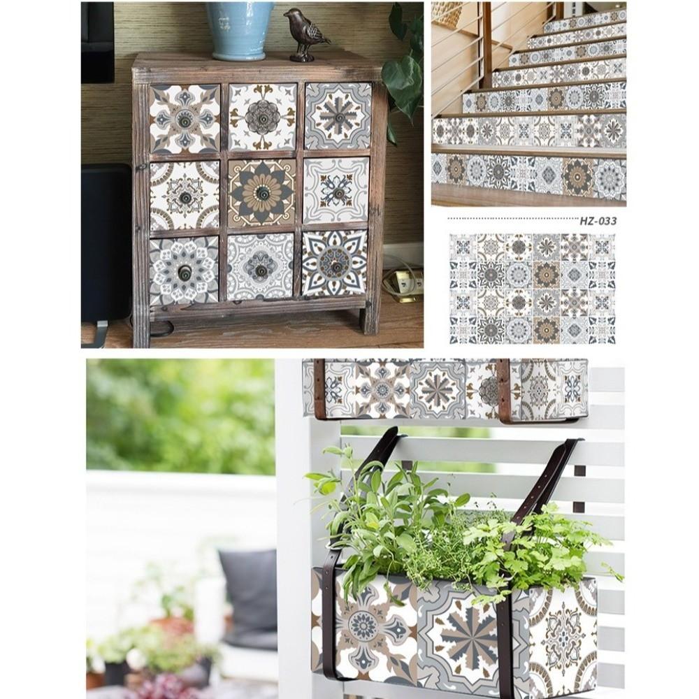 24pcs/set Self-Adhesive Kitchen Wallpaper Mandala Wall Decoration Sticker Bathroom Tile Stickers