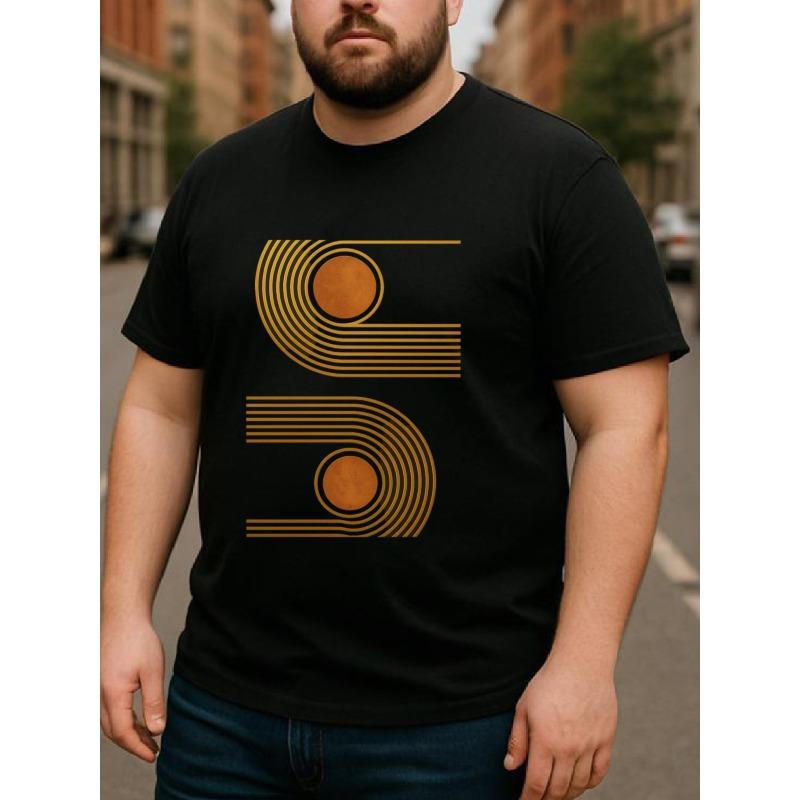 

Sunset geometric design Men s short-sleeved T-shirt, pure cotton short-sleeved, medium elasticity, Men s T-shirt, Suitable for gamers 4XL чорний