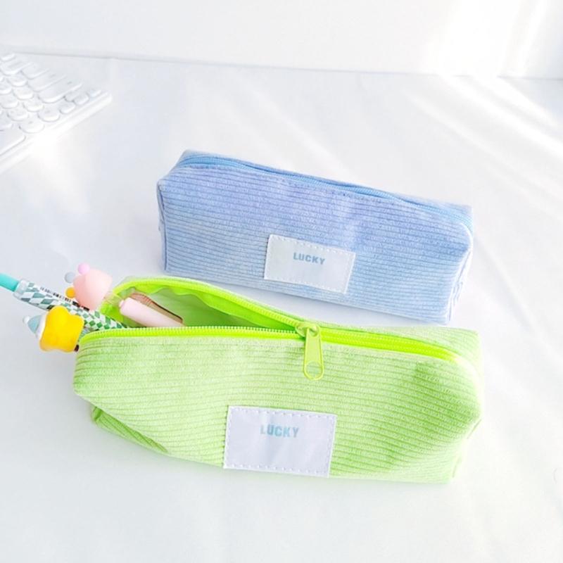 Large Capacity Pencil Bag Japanese Styles Pencil Case Pen Pouch Corduroy Pencil Pouch Pen Case School Office Supplies