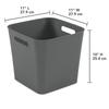 3 Pack Plastic Cube Storage Bins Decorative Organizers with Handles Closet Bathroom Office Playroom Easy Access BPA Free Storage