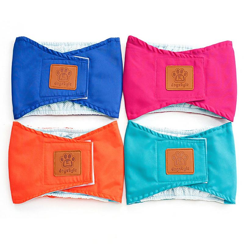 Reusable Washable Dog Diapers Breathable Cotton Puppy Belly Bands Hook & Loop Adjustable Sanitary Pantie for Pet WWO66