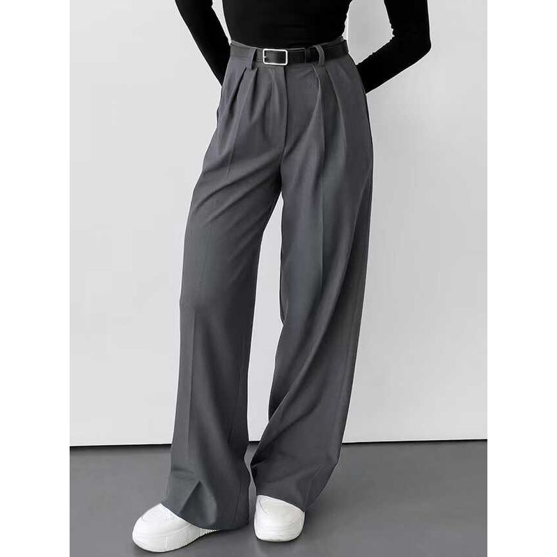 Western Style Autumn New Loose Wide Leg High Waist Casual Suit trousers High Waisted Casual Pants