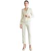 AD Women's Light-Colored Collarless Professional Suit Set - High-End Fashionable Formal Wear for Commuters