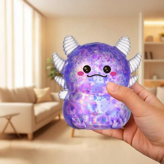 Axolotl Squeeze Toy Set, Stress Relief Toys for Adults Kids, Soft TPR Slow Rising Sensory Squeeze Balls for Anxiety Relief, Classroom Prizes Birthday