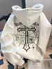 Europäisch Amerikanisch High Street Spinnenkreuz Herbst Winter Fleece Warm Kapuzenpullover Lässig Erwachsener Mann Vielseitig Weich Tägliche Nutzung