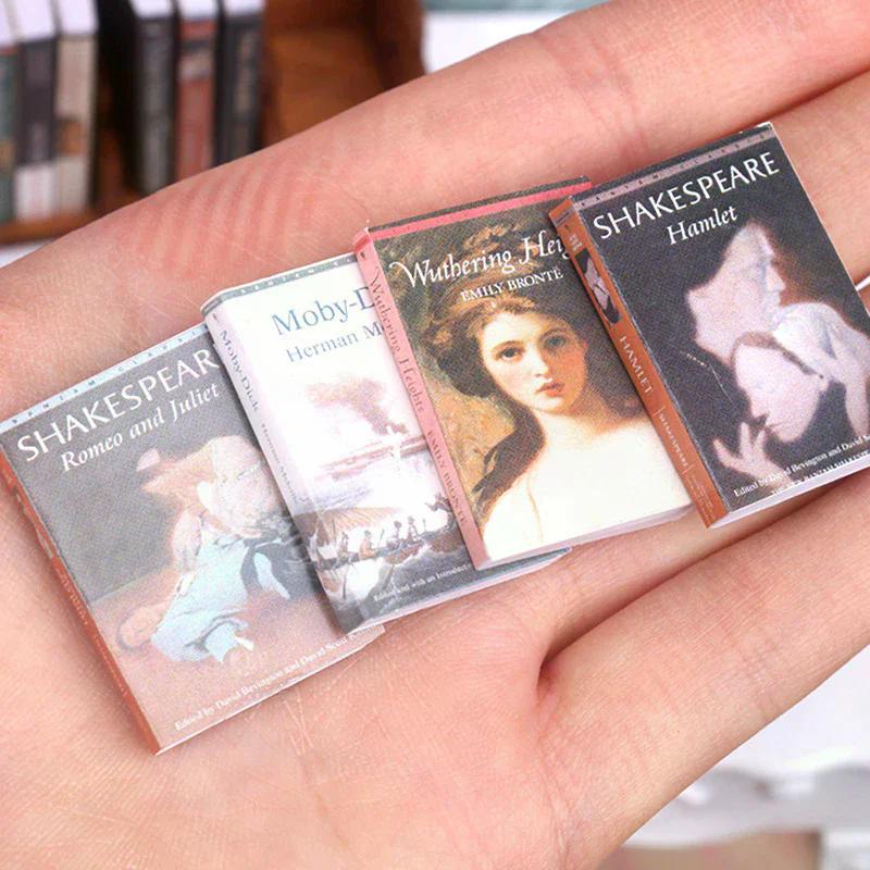 1/12 Doll House Doll House Miniature Books Study Room Decoration Children'S Toys Simulation Book Decoration 10Pcs