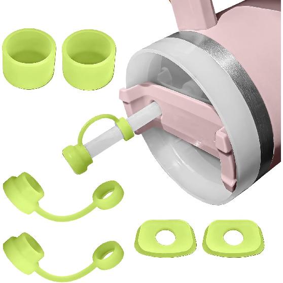 Replacement Straws for Stanley 40oz & 30oz Tumblers – 6 Pack Reble Plastic Straws with 2 Cleaning Brushes – BPA- Free Spill Stopper Accessories