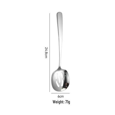 Abay 304 Stainless Steel European Extended Serving Slotted Spoon