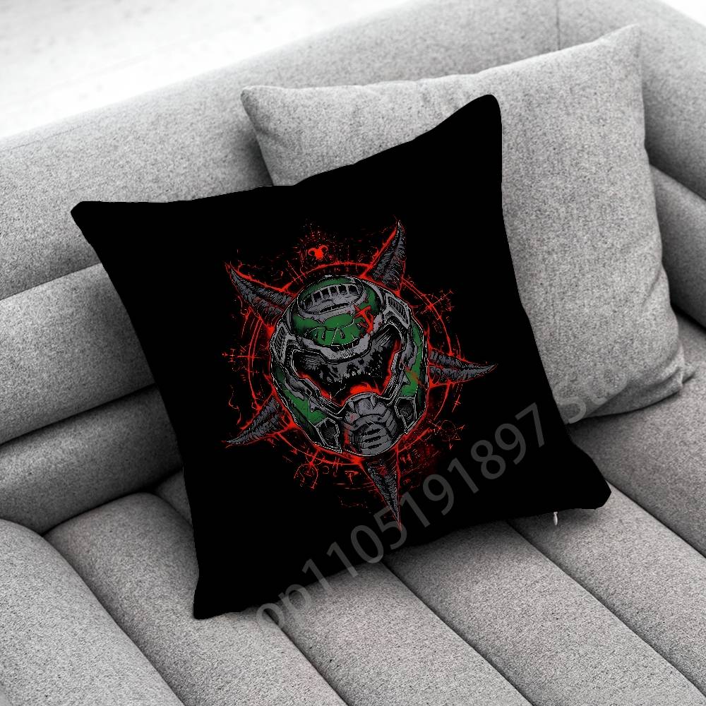 Game D-Doom Slayer Throw Pillow Case For 55x55cm 40x40cm 45x45cm 50x50cm 30x30cm Square Office Pillowship Cover