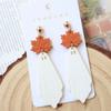Halloween Soft Clay Acrylic Maple Leaf & Ghost Design Earrings Simple Cute Personalized Earrings, Festival Gift, Party Earrings
