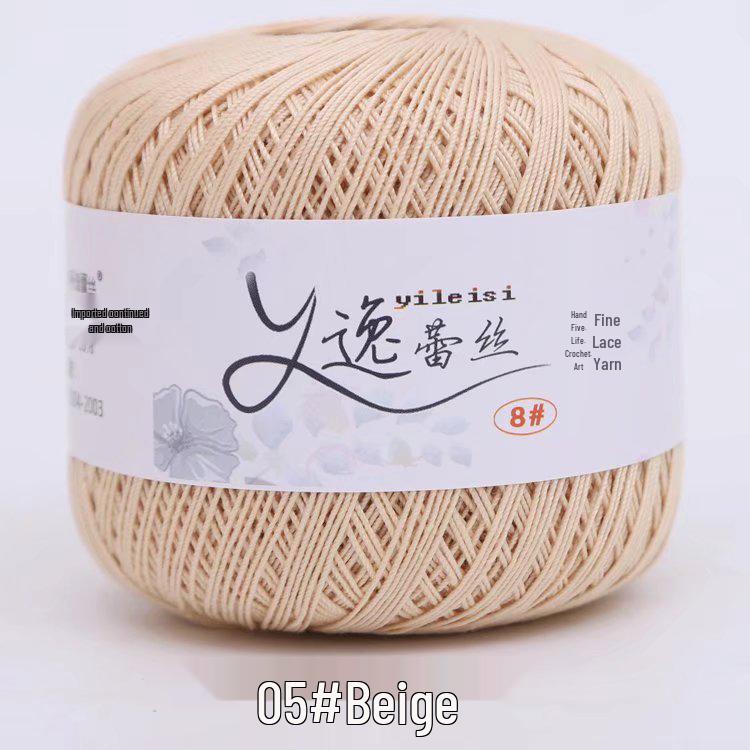 8# 100% Cotton Lace Yarn - 50g Ball, 400m, Strong Twist Crochet Thread for Hand-knitting, Flowers, Hats, and Cardigans - Free Shipping.