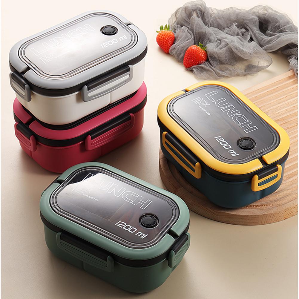 Bento Lunch Box With 2 Layers Multi Grid High Capacity Food Containers For Picnic Hiking