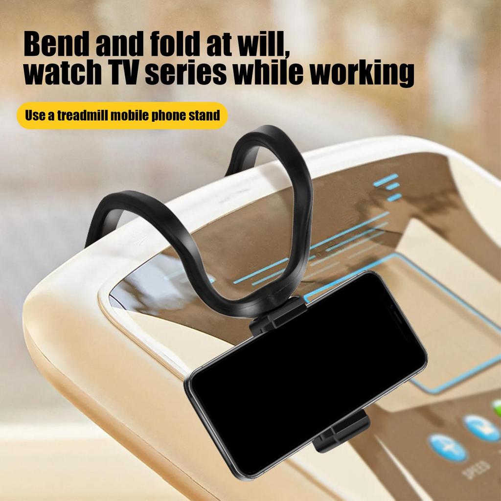 Phone Holder for Treadmill 360 Degree Rotation Folding Tablet Stand Bendable Treadmill Phone Rack for Stroller Elliptical Car