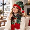 Soft Plush Headwear Christmas Elf Hat with Fur Ball, Santa Knit Hat, Festival Decoration Gifts Red And Green Party Costume Accessories for Adults Kids
