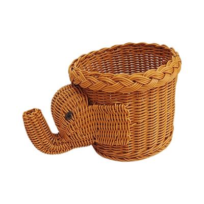 Einzigartiger Korb in Elefantenform für Snacks und Aufbewahrung Robuste handgewebte PP-Materialien Heimdekoration Elegante Stile