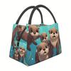 Otter-Print Isolierte Lunchtasche Wiederverwendbare Kühlertasche Langlebige Polyester-Picknicktasche für Schule, Büro, Kinder und Erwachsene