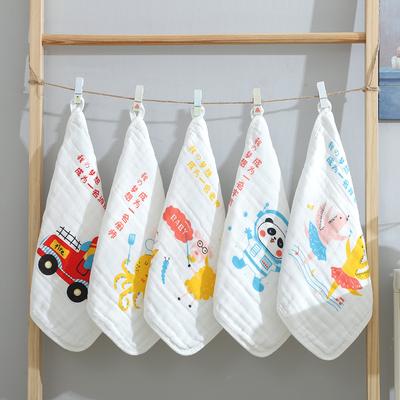 5pcs Set of Unique Six-layer High-density Pure Cotton Gauze Face Towel Towel Can Be Hung On the Wall Small Square Towel