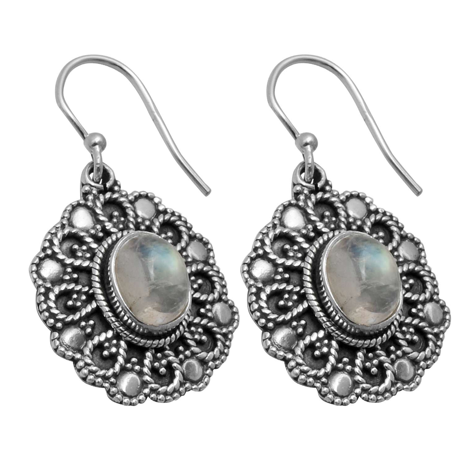 

Rainbow Moonstone Gemstone Earrings Solid 925 Sterling Silver Handmade Earrings Jewelry Gift For Women And Girls E-2192