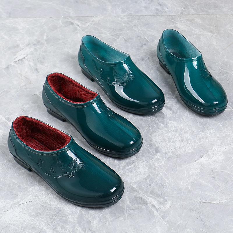 Fashion boots women's low-top oil-proof, non-slip and wear-resistant low-tube anti-kitchen Qing Yuanbao rain shoes women's short tube new