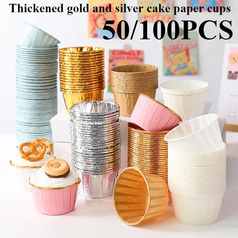 50/100 Pcs Small Mini Pack Muffins Cup Paper Cupcake Wrappers Baking Cups Cases Muffin Boxes DIY Cake Tools Kitchen Baking Supplies