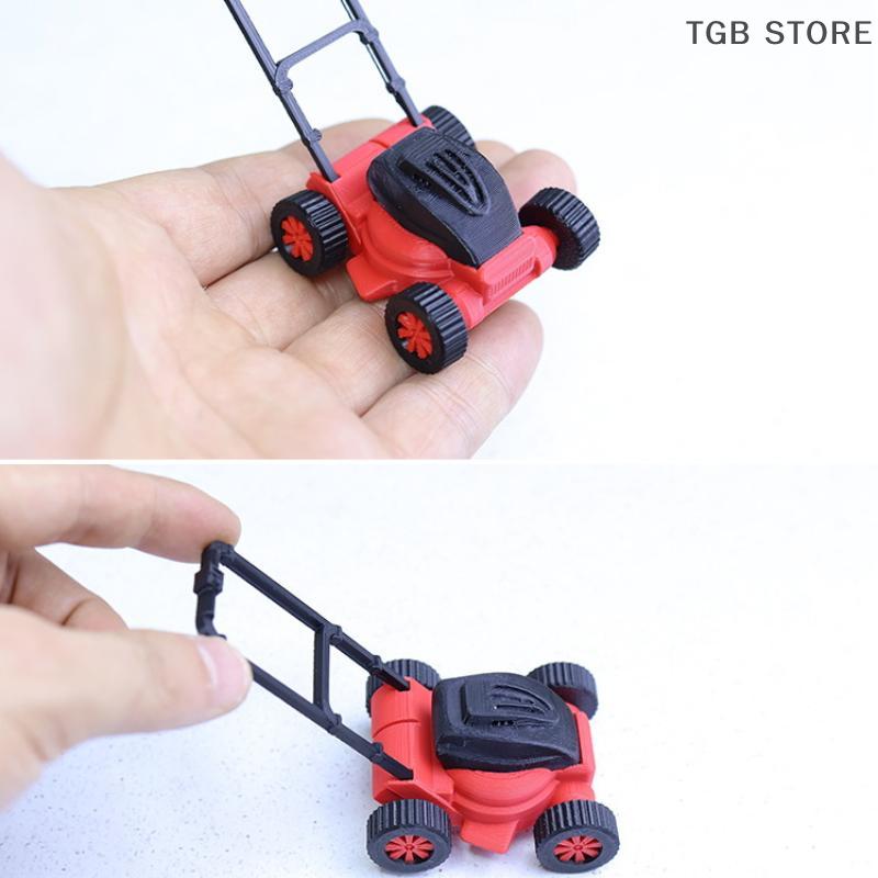 1 Pcs 1:12 1:18 Dollhouse Lawn Mower Model Miniature Furniture Accessories Simulation Children's Garden Mower Toy Repair Tool