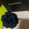 Used Camellia Corsage Brooch, Tweed Navy, Brand New, Unused, With Box