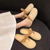 Fashion Ladies' Slippers Summer Outdoor Wear Bow Flat Slippers Women Sandals New Style French Gentle Baotou Half Slippers for Women