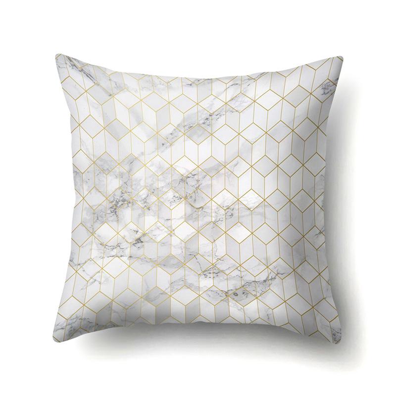 Nordic Ins Marble Polyester Pillowcase Car Decoration Home Printed Waist Cushion Pillowcase
