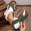 Fashion Women Wedge Sandals 2025 New Summer Mix Color Non Slip Beach Shoes Woman Outdoor Leather Platform Roman Sandals Zapatos De Mujer