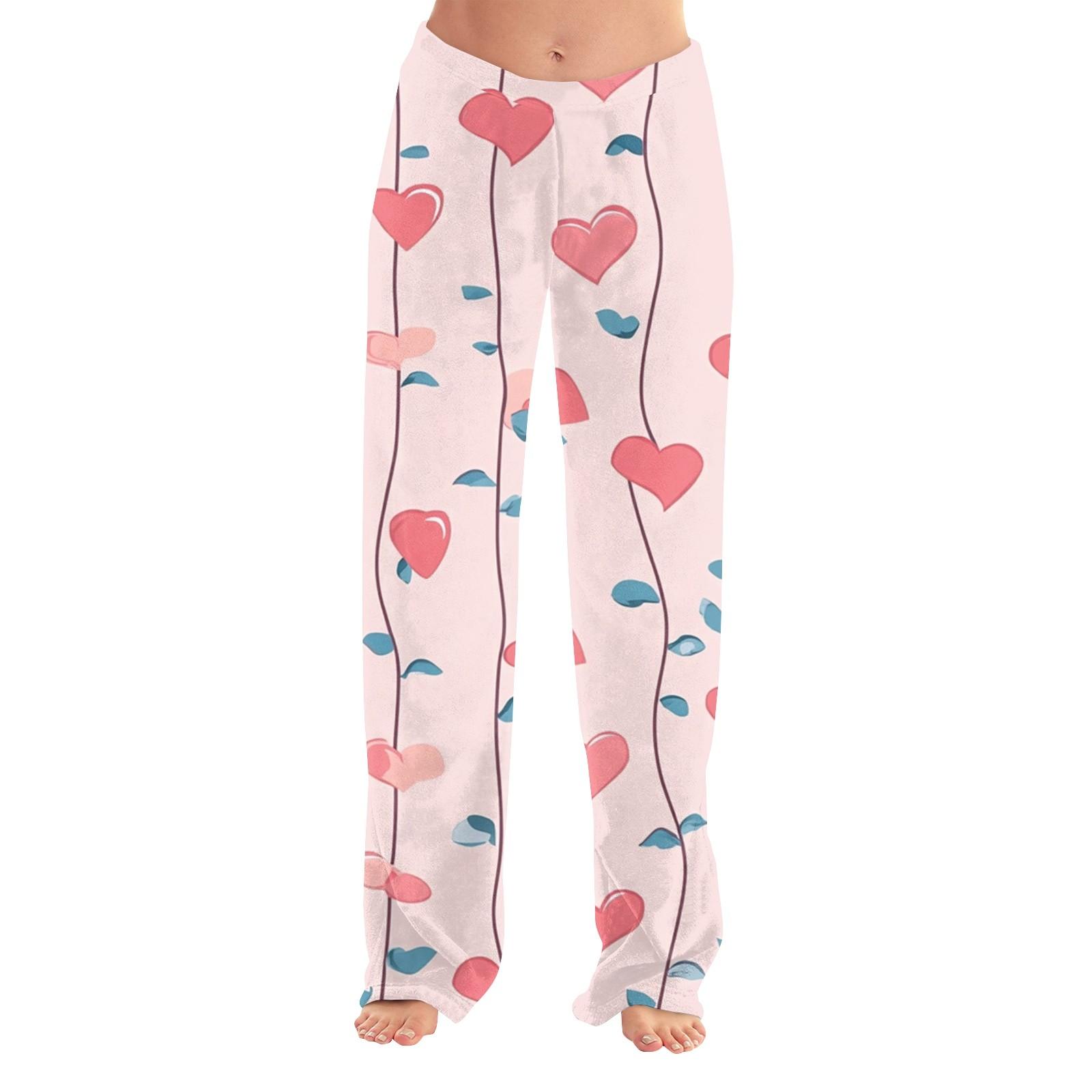 

Женские повседневные брюки с принтом ко Дню святого Валентина, эластичные брюки с завязками на талии XS