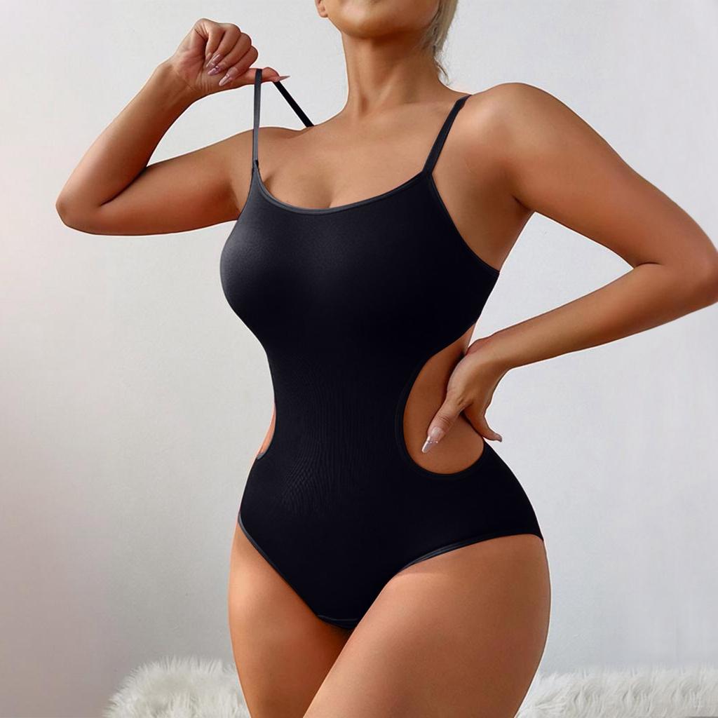 Women's Fashion New Backless Strapless Color Open Crotch Bodysuit Shapewear