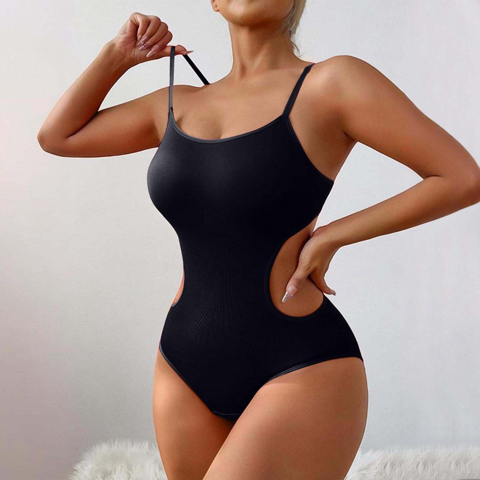 

Женский модный новый боди-комбинезон с открытой промежностью, без спинки, без бретелек, цветной, корректирующее белье L чёрный