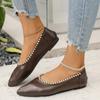 Women Flats new Patent Leather Jeweled Strap Loafers Shoes Pointed Toe Ballet Flat Sexy Elegant Comfortable Flat Shoes for Women