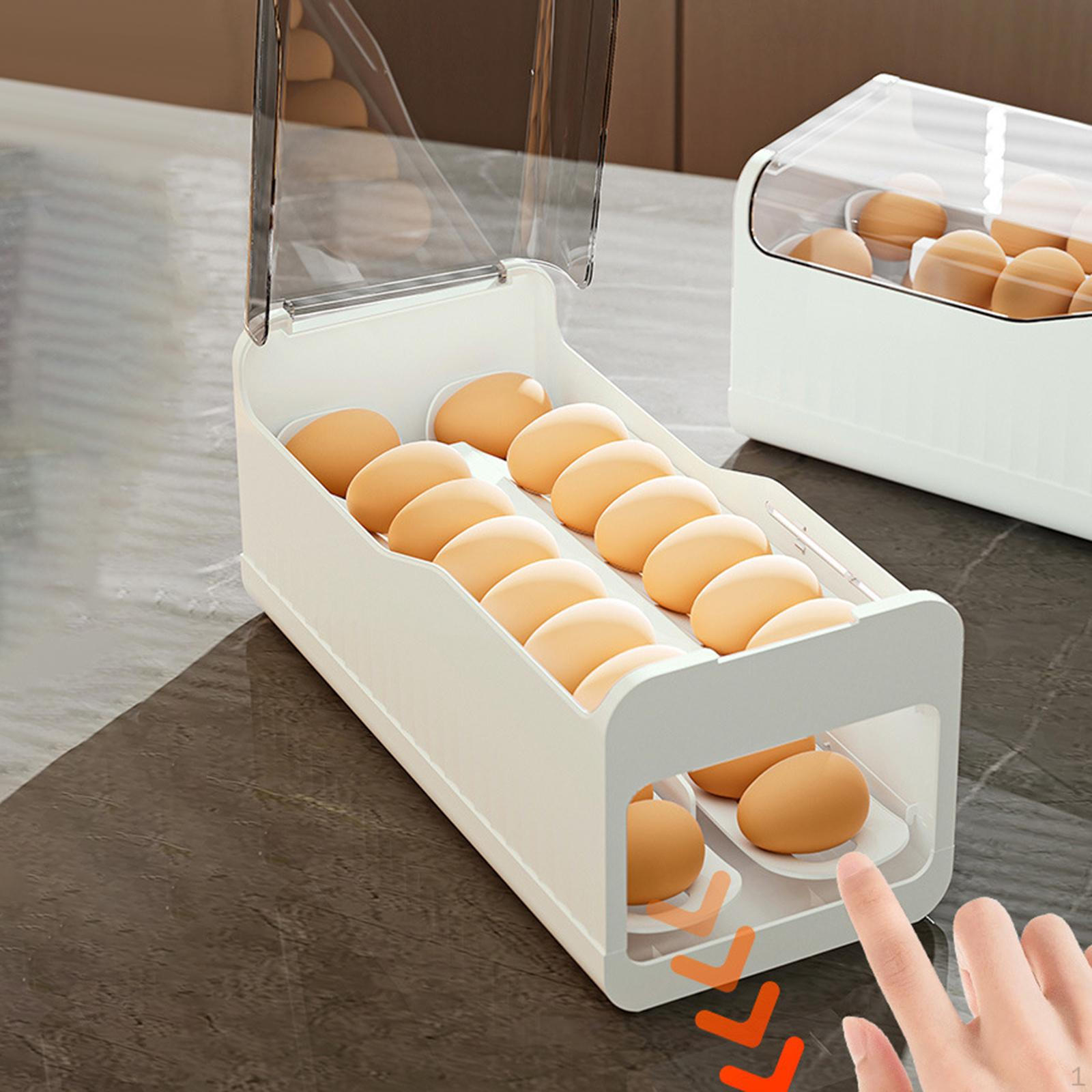 

Контейнер для яиц для холодильника, дозатор, автоматическое заворачивание, экономия места, большая емкость белый