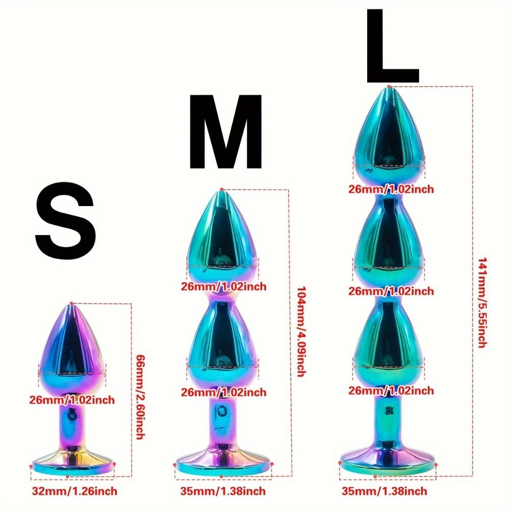 Dop Anal Metalic Mărgele Anale Colorate Mărimi Variate Masaj G-punct Stimulator Expert Dop Anal Dildouri Jucării Sexuale pentru Femei și Bărbați