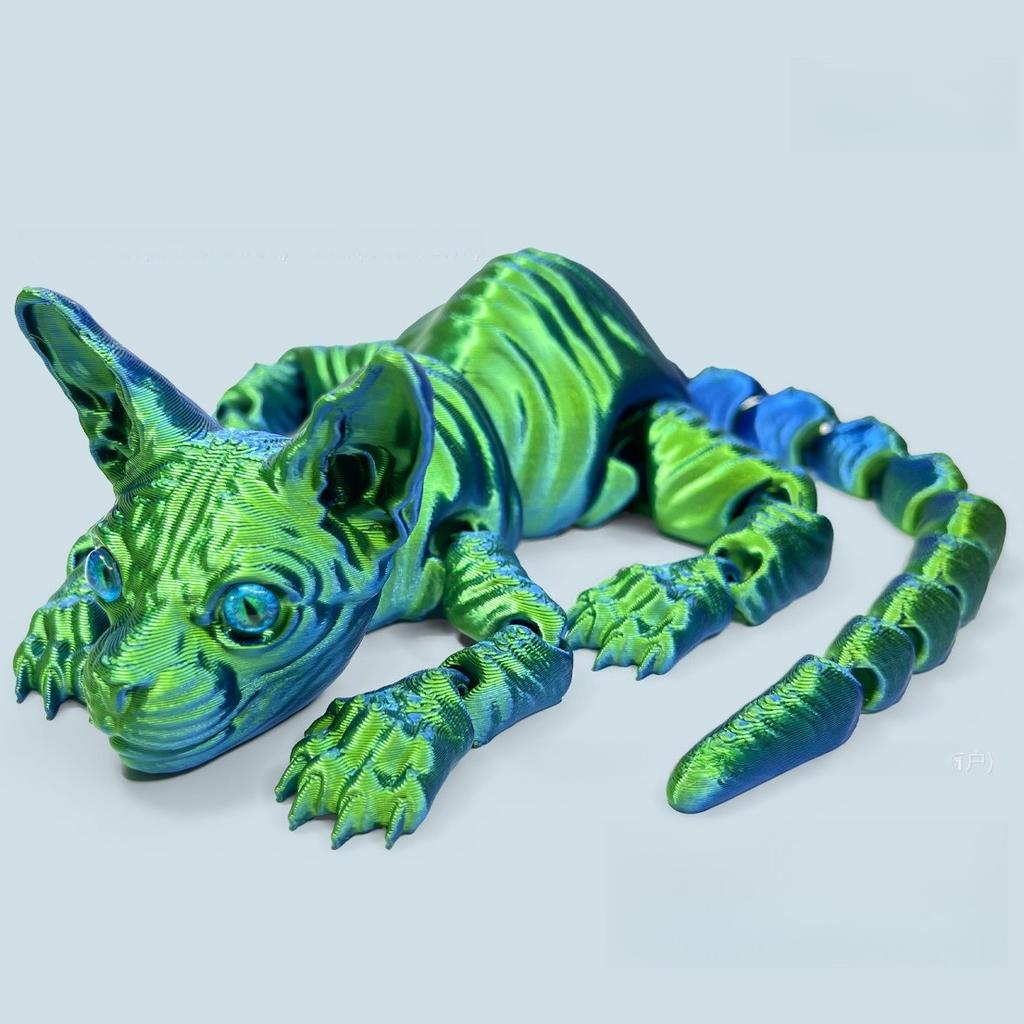 3D-gedruckte Sphynx-Katze Realistische Nacktkatzen-Figur Niedliches 3D-gedrucktes Spielzeug Bewegliches Fidget-Spielzeug für Liebhaber Wohndekor