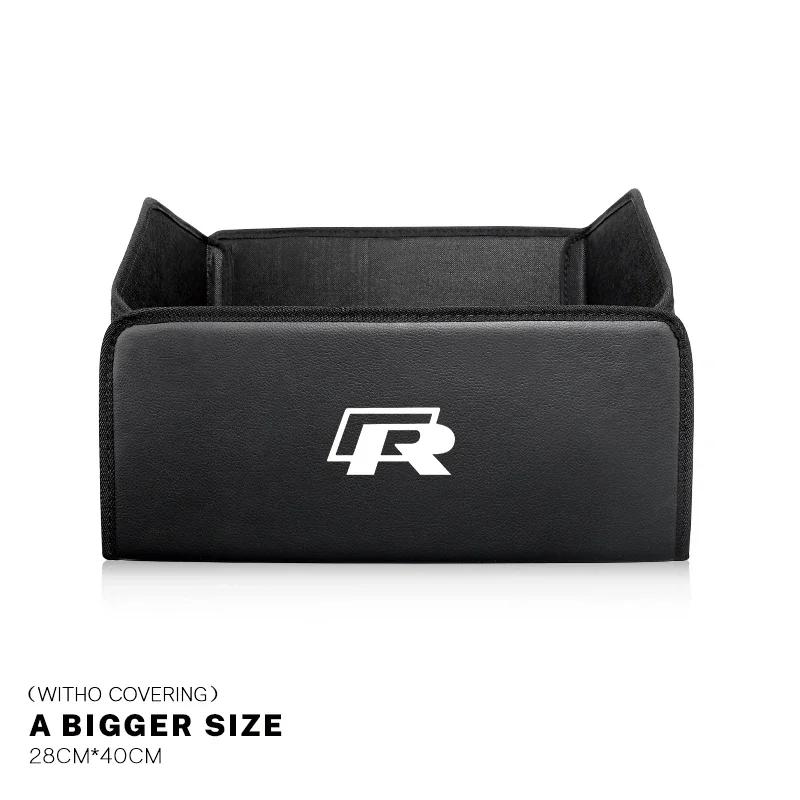 Car Trunk Storage Box Leather Sundries Organizer Travel Bag For VW R Line GTI Polo Golf Passat CC Tiguan Arteon Touareg Scirocco