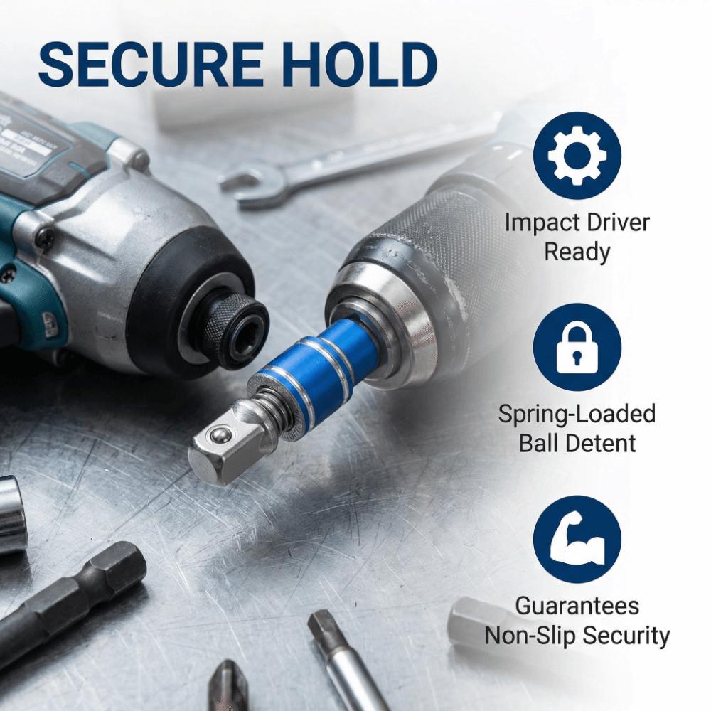 3PCS 1/4" 3/8" 1/2" Drive Socket Adapter Set Multi-Color 1/4 Inch Hex Shank Impact Grade Socket Adapter High Speed Nut Driver