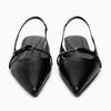 New Bling Women Sandal Fashion Pointed Toe Shallow Slip On Ladies Elegant Slingback Shoes Med Heel Flat Shoes