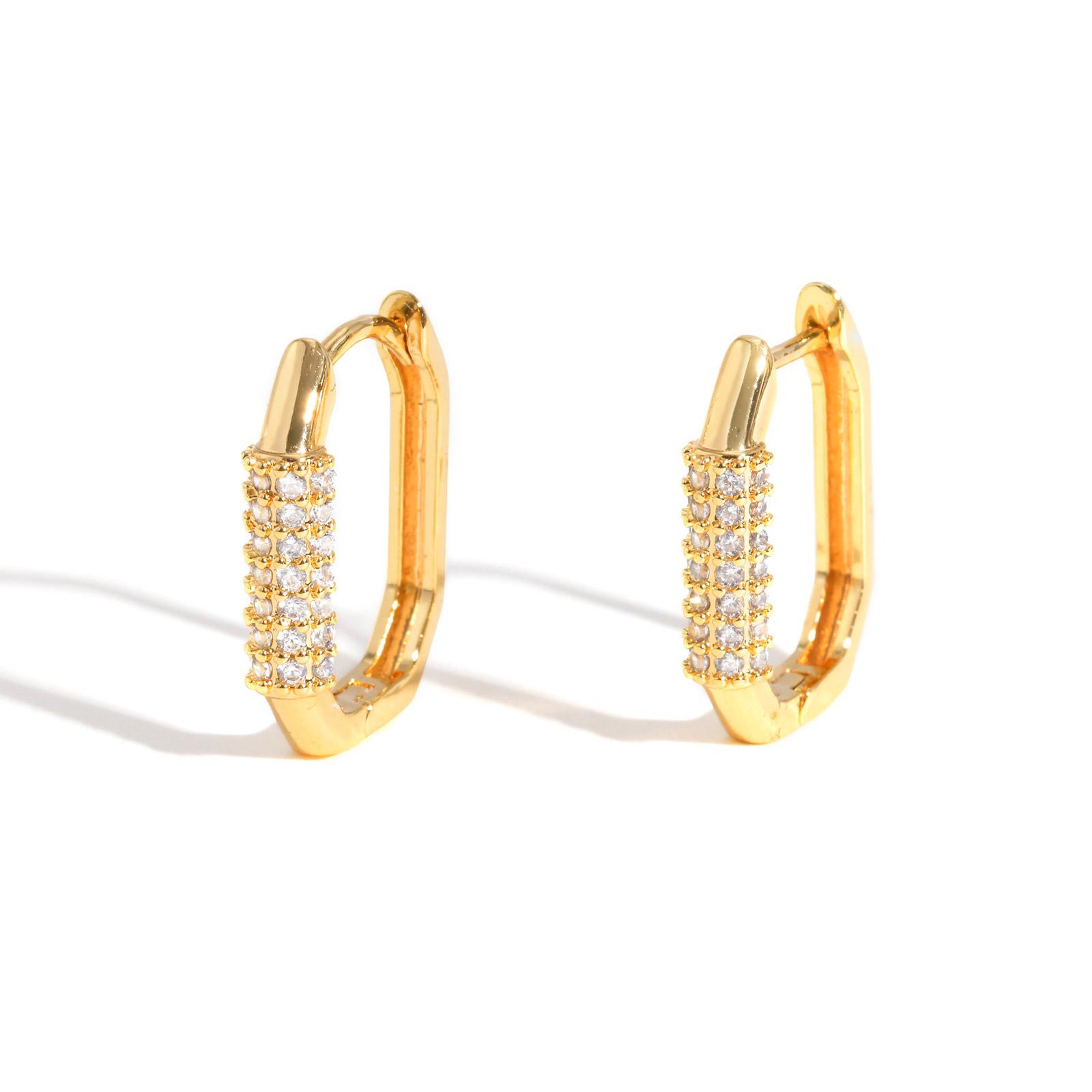 

Geometric Metal Delicacy Zircon Inlay Women Hoop Earrings for Wedding Party Jewelry Birthday Girlfriend Mother s Day Gift NEW