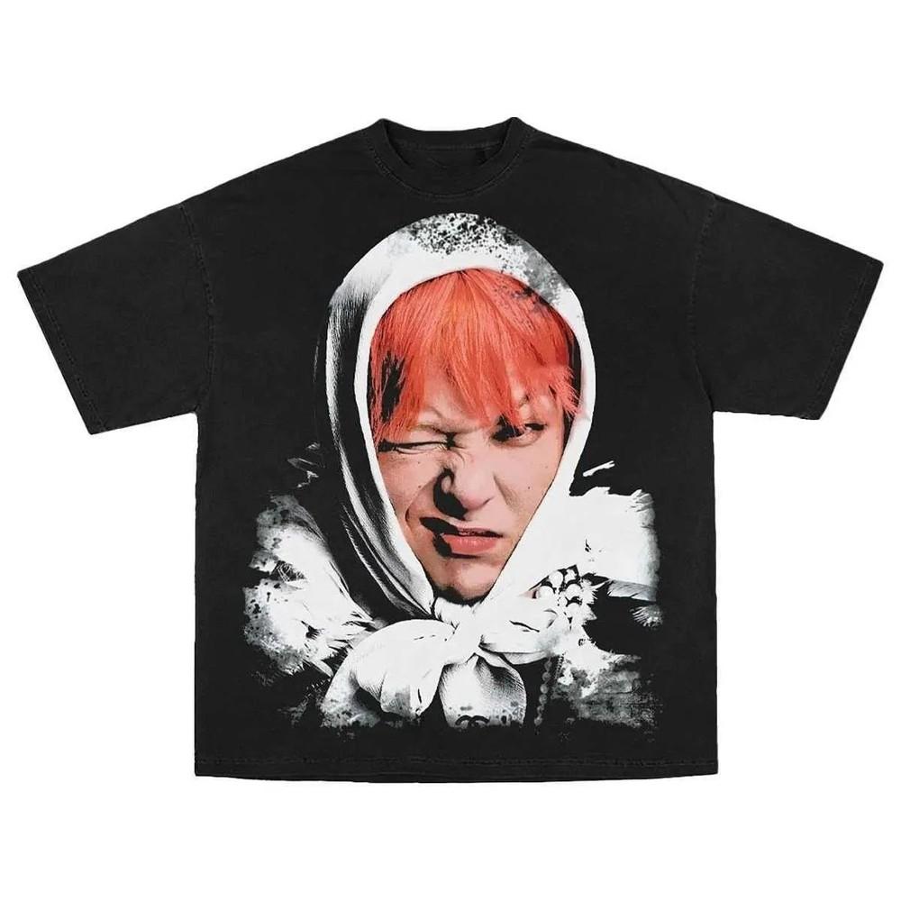 

G DRAGON Большая Физиономия Унисекс Футболка с Коротким Рукавом S-5XL Унисекс Футболка M