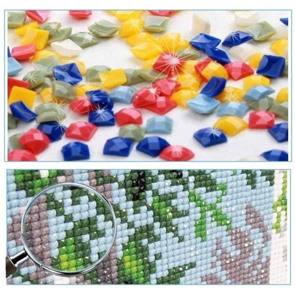 Buy 5D DIY Full Drill Square Diamond Painting Retro Flower Cross Stitch ...