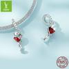 Qixi Festival Rose Red Wine Glass Pendant, Free Girlfriend S925 Silver Bracelet Accessories Scc2355