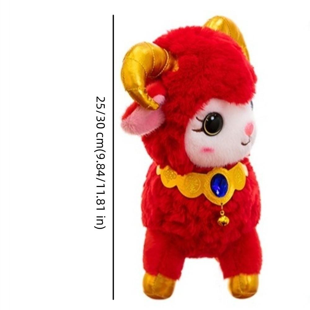 Lucky Plush Animal Toy Cartoon Zodiac Sheep Doll Sheep Mascot Doll Chinese New Year Gift